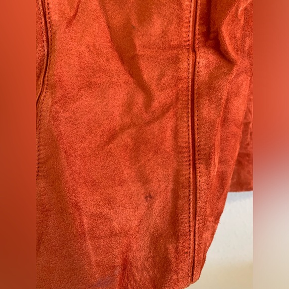 Moto Vintage Orange Suede Jacket 🌴 - Picture 6 of 15